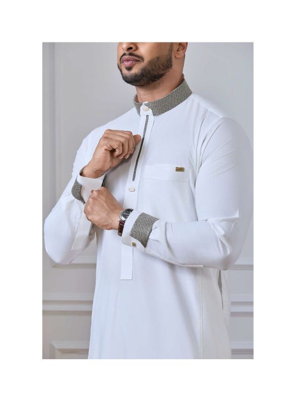 Al Noor Grey Collar Thobe