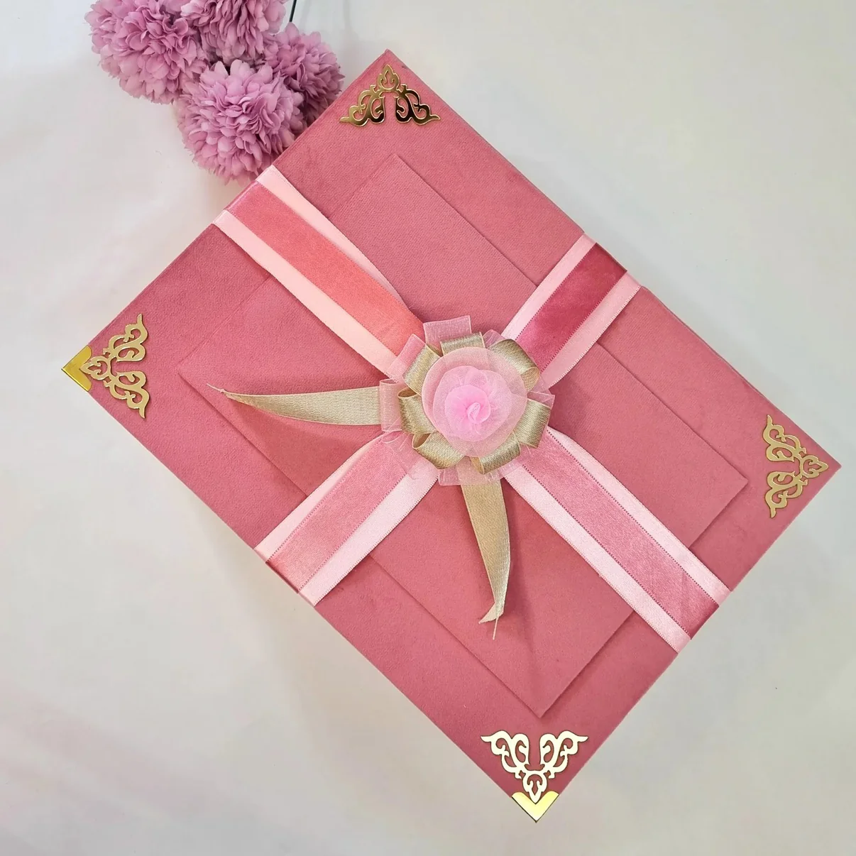 Pastel Pink Premium Velvet Quran & Prayer Mat Gift Set | Islamic Gift for He...
