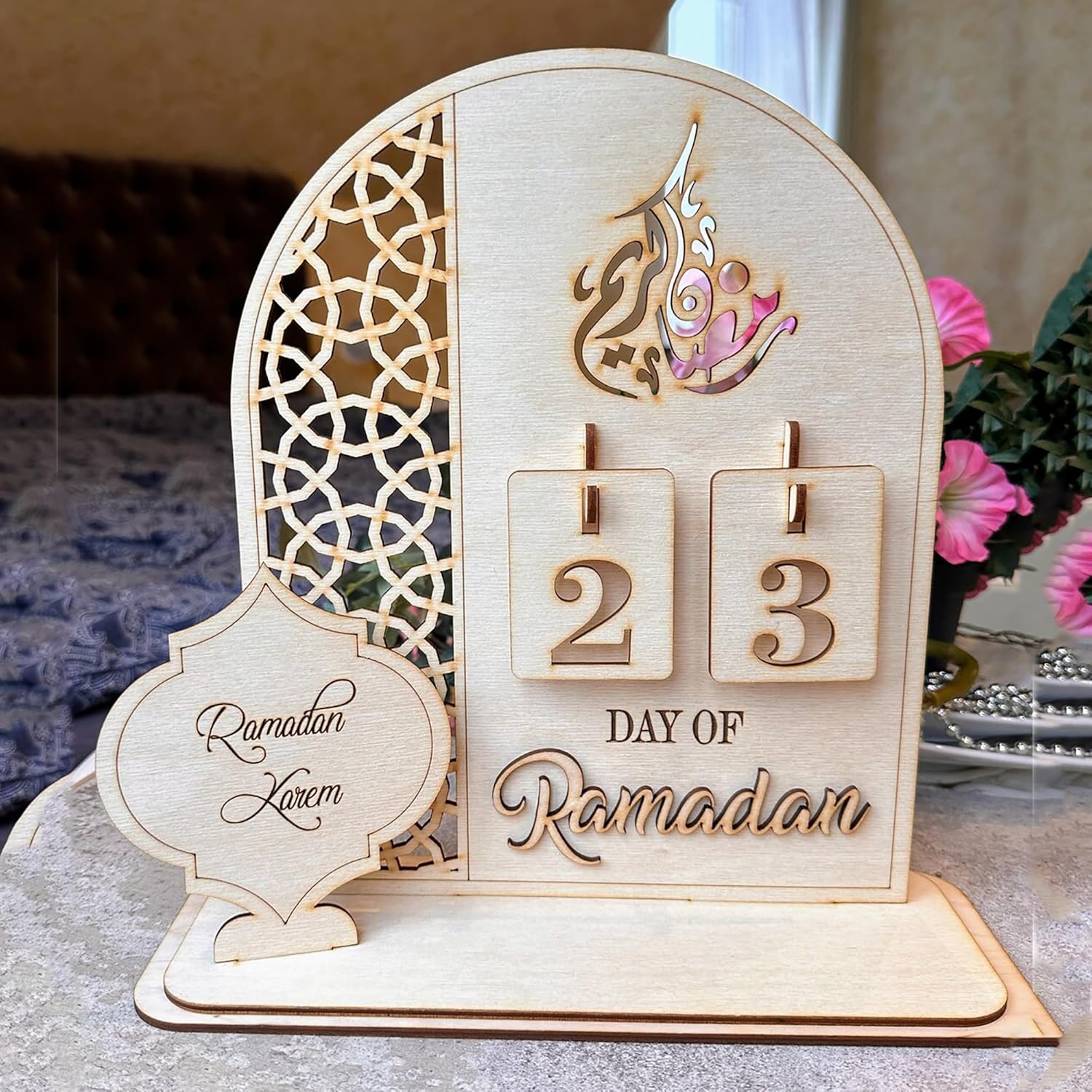 Cliths Wooden Ramadan Calendar Ramadan Mubarak Decor Eid Decoration Sign Ramadan Kareem Islamic Table Decor Ramadan Gifts