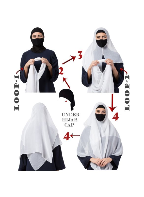 Two Loops Instant Hijab With Free Under Hijab Cap