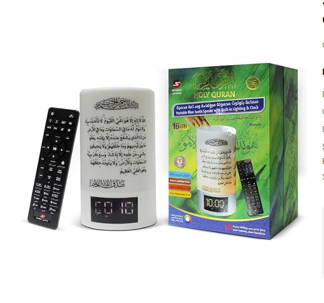 Portable Bluetooth Speaker with Light and Built in Clock