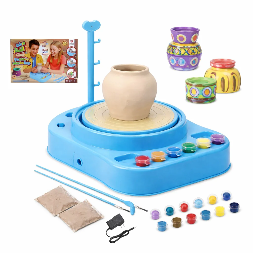 Electric Pottery Wheel Upgraded Version for Kids | DIY Clay Pottery Machine for Creative Art, Craft & STEM Learning | Educational Pottery Kit for Boys & Girls
