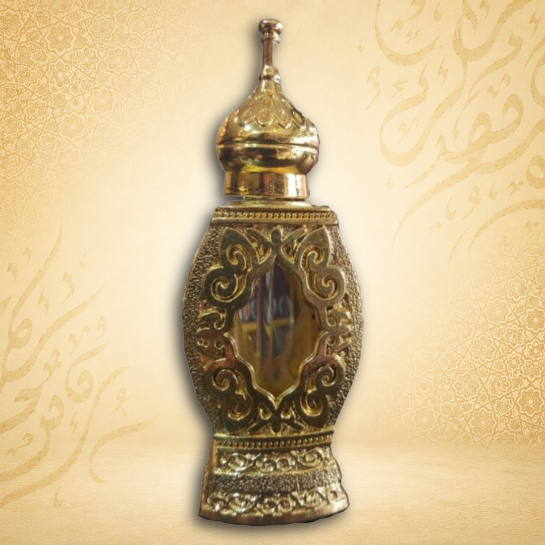Golden Vintage Style Empty Attar Bottle