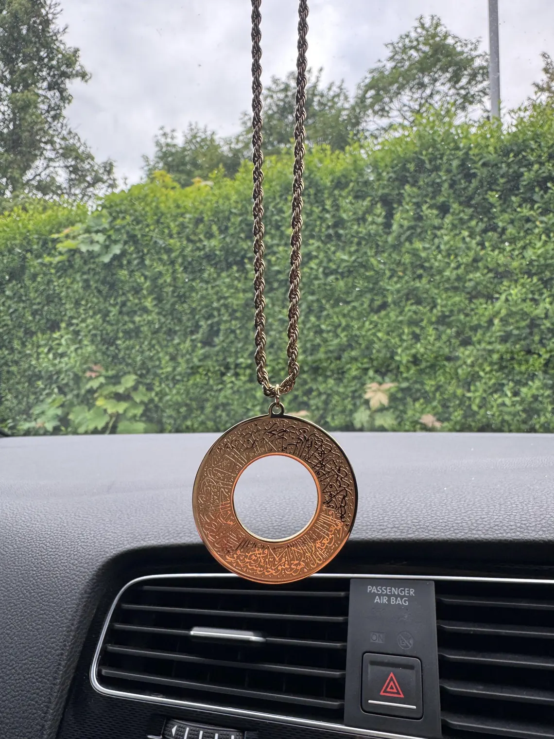 Ayat Ul Kursi Islamic Car Hanging Ornament Black Arabic Protection Dua Car Accessory Gift for Cars and New Drivers Mirror Hanging Decor Gift