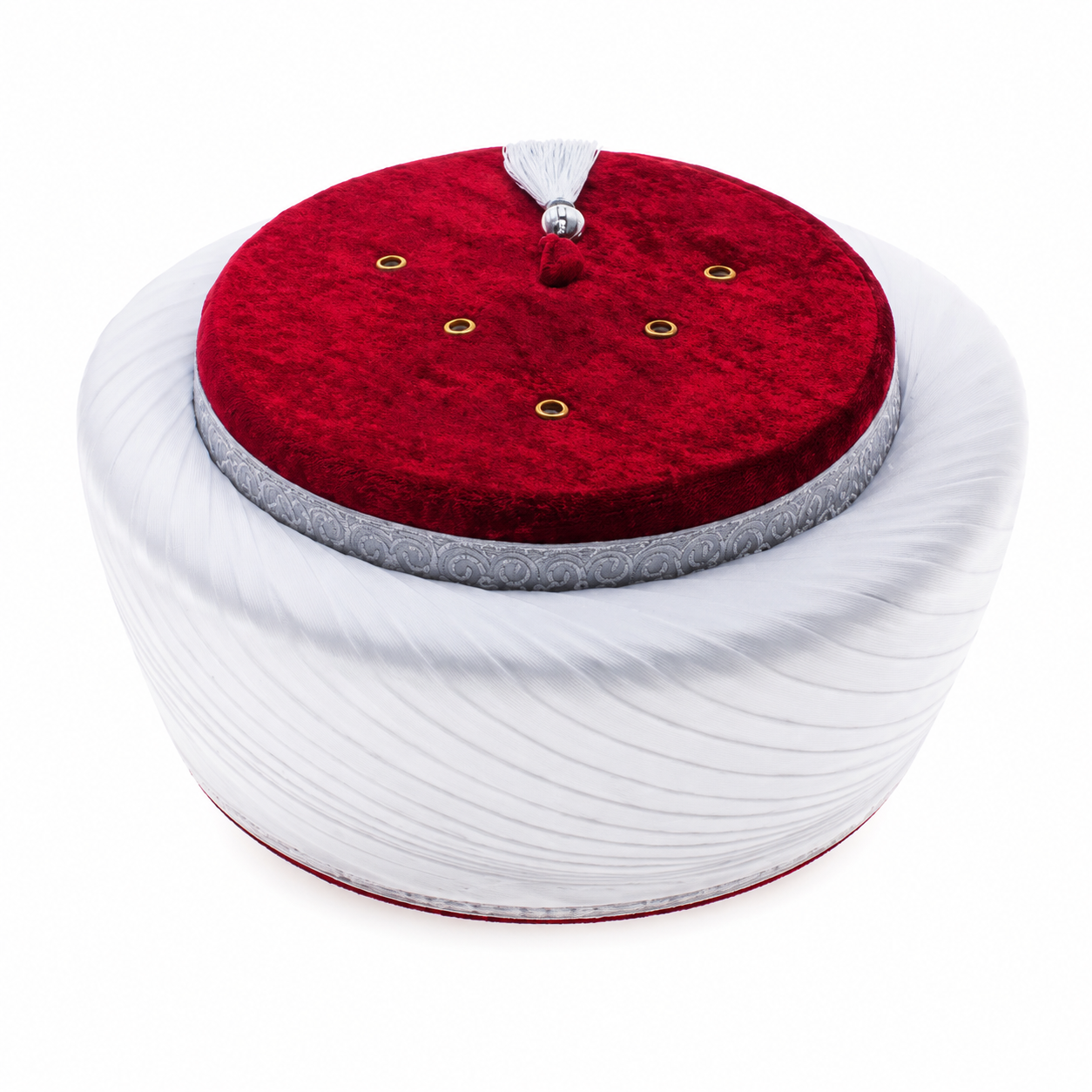 Qadri qari Turban Hat Silver maroon 2023