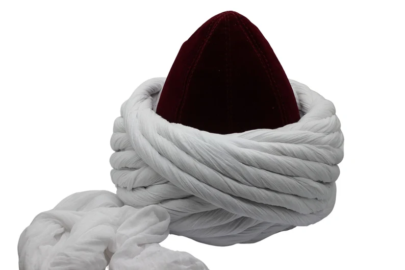 Conqueror Imamah | Ottoman Style Imam Turban with Crochet Kufi Cap | Premium Islamic Headwear for Men
