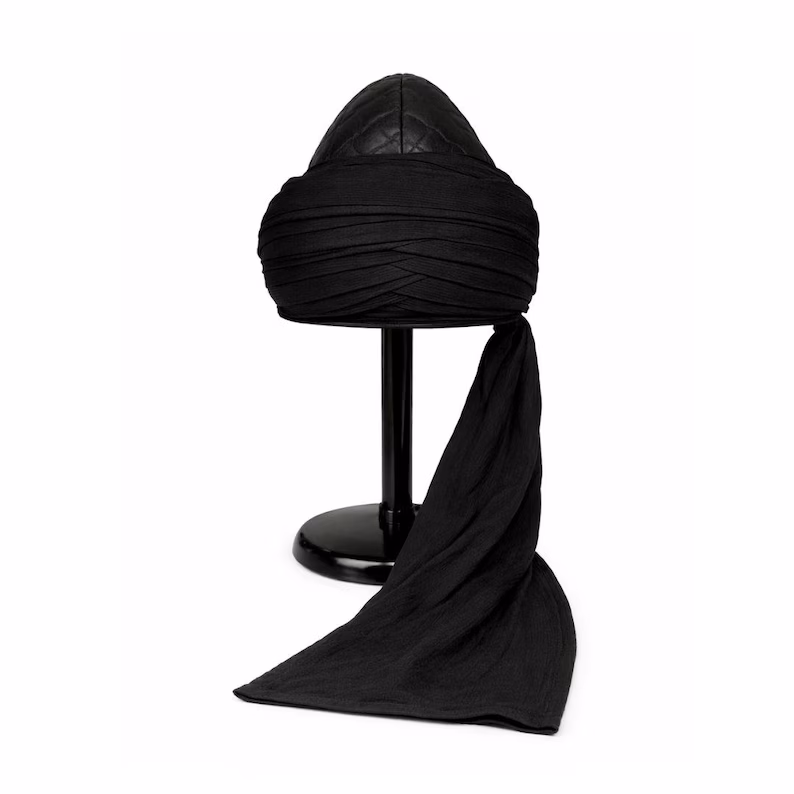 Kurulus Osman Black Traditional Sarik Hat | Ottoman Style Islamic Turban | Premium Muslim Headwear for Men