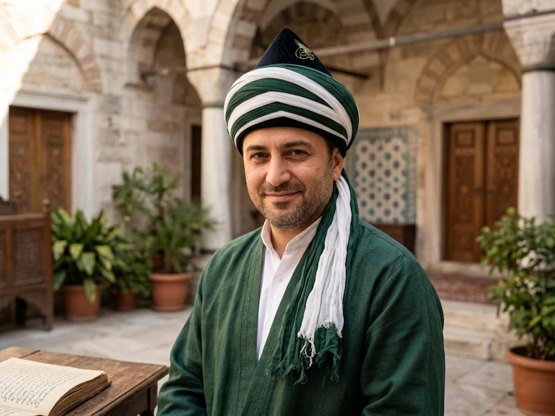 Haqqani Style Imamah Turban | Handmade Double Color Sufi Islamic Headwear | Custom Color Sunnah Turban for Menar