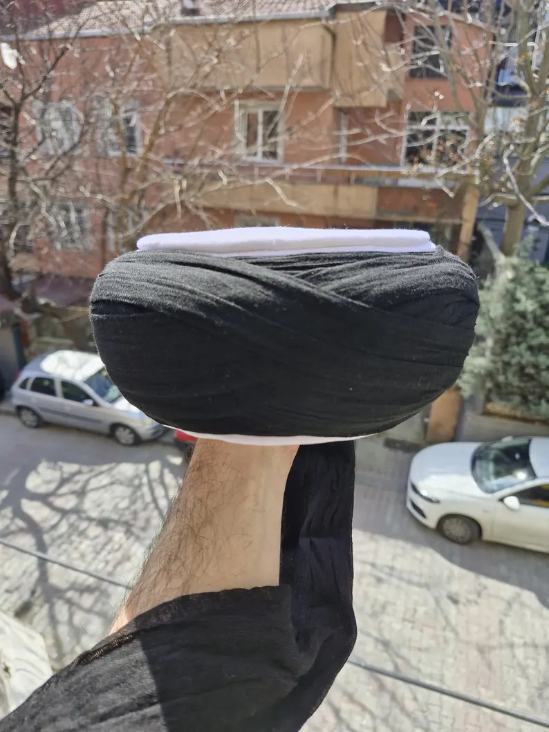 Saladin Black & White Imamah | Handmade Islamic Kufi with Turban Wrap | Premium Sunnah Prayer Hat for Men