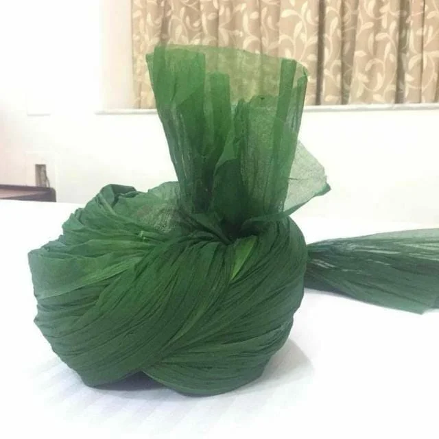 Mehendi Green Azhari Imama Sharif Safa | Premium 4 Meter Organdy Islamic Turban for Men
