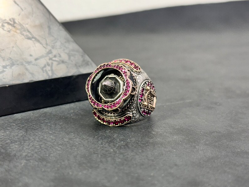 Islamic Sterling Silver Ring, Al Aqsa Masjid Oversized (Handmade)