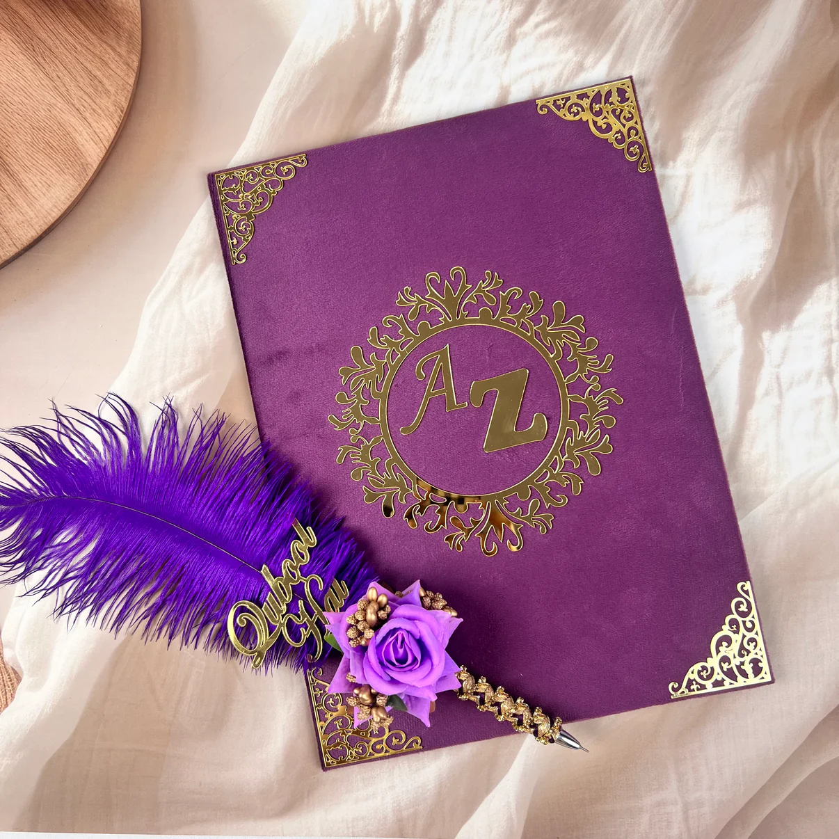 Purple Nikkah Set | Luxury Islamic Wedding Hamper with Qur’an, Tasbeeh & Pra...