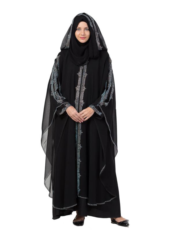 Luxury Stone Embellished Bridal Black Abaya