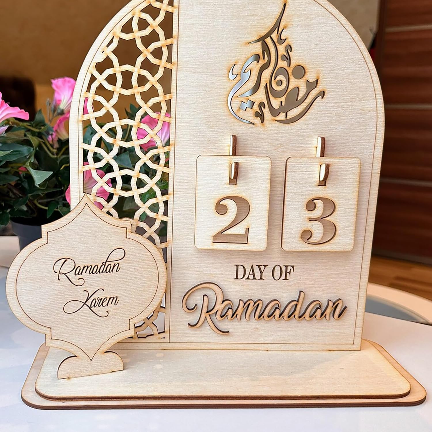 Cliths Wooden Ramadan Calendar Ramadan Mubarak Decor Eid Decoration Sign Ramadan Kareem Islamic Table Decor Ramadan Gifts