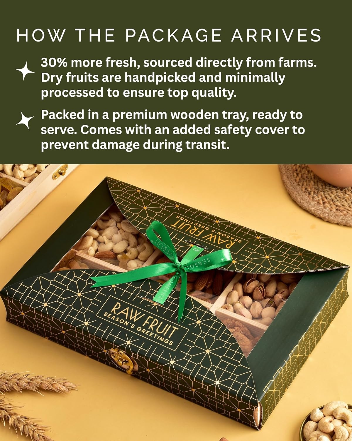 Eid Mubarak Gift Box Wooden Gifting Box Pack of 6 DryFruits Box Dry Fruits Gift Ramzan Gift Hampers DryFruit Combo