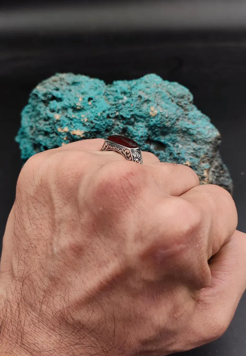 Silver Men's Ring with Kalima Tawhid