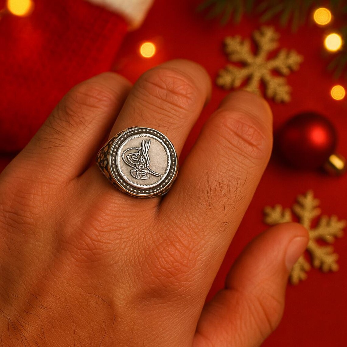 Ottoman Tughra Sterling Silver Ring