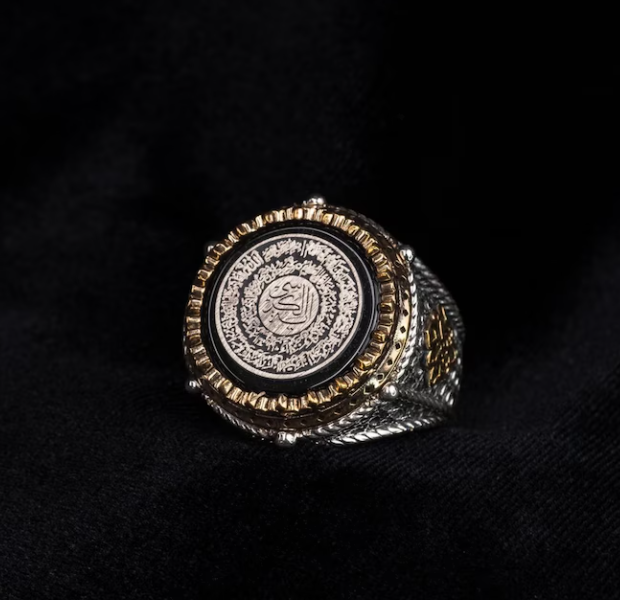 Ayat al-Kursi Onyx Ring | Turkish Handmade 925 Sterling Silver Men's Islamic Ring | Premium Quran Calligraphy Jewellery
