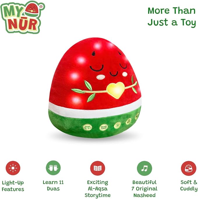 Interactive Watermelon Plushie | Soft Cuddly Fruit Plush Pillow Toy for Kids | Cute Ramadan & Eid Gift