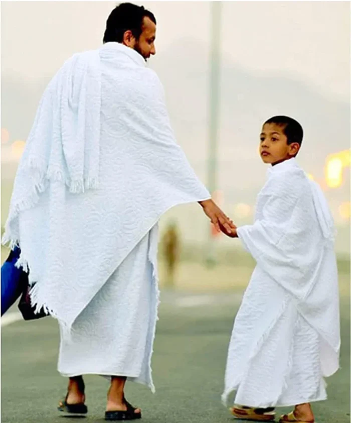 Premium Father & Son Pure Cotton Towel Ihram Set for Hajj & Umrah