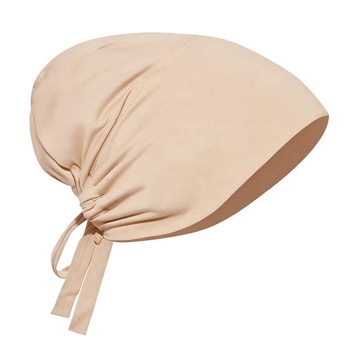 Soft Adjustable Hijab Cap Beige | Breathable Tie Head Scarf for Women