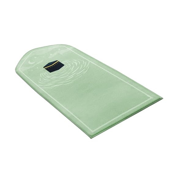 Green Prayer Rug Thick & Comfortable | Muslim Prayer Mat for Home