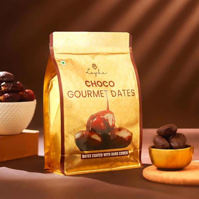 Chocolate Coated Gourmet Dates Gift Box 200g | Seedless Premium Dates | Luxury Dry Fruit Hamper