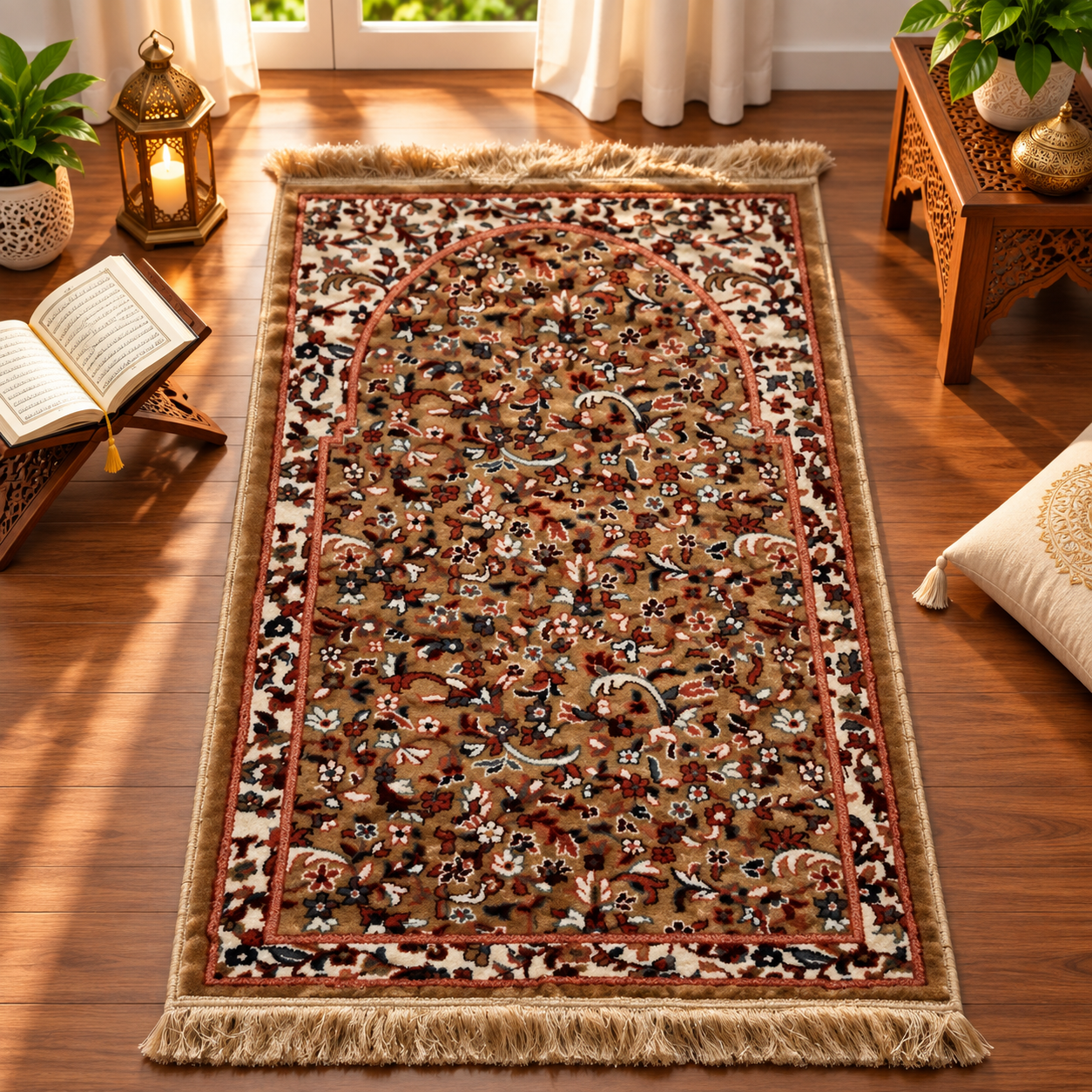 Kohinoor Premium 3 KG Janamaz – Heavy Floral Islamic Prayer Mat